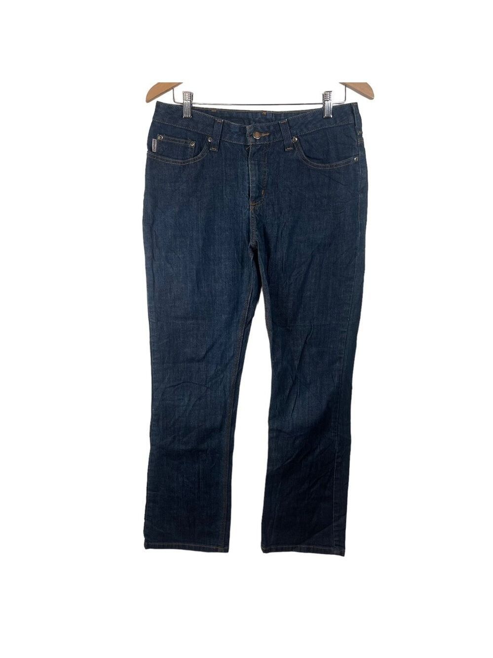 Carhartt Women’s Rugged Denim Work Wear Blue Jeans Trousers Dungarees Si…